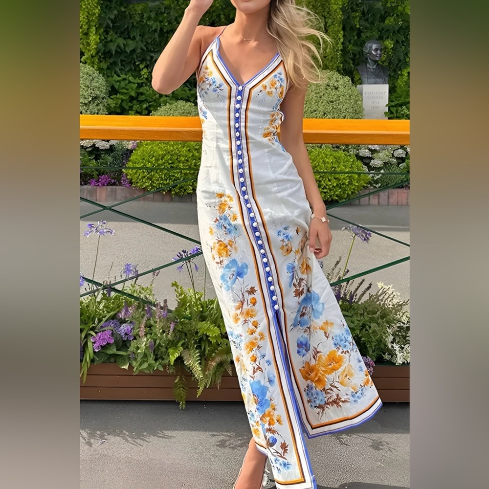 Floral White Maxi Dress